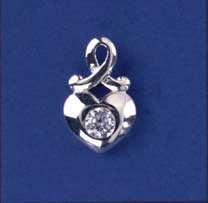 SPC FANCY PENDANT LOOP HEART CZ PENDANT