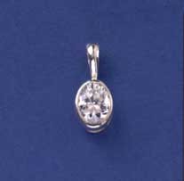 SPC 9x7mm OVAL RUBSET CZ PENDANT       =