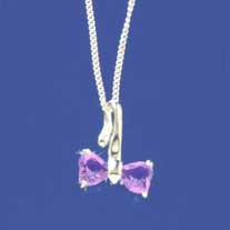 SPC PURPLE CZ BOWTIE PENDANT           -