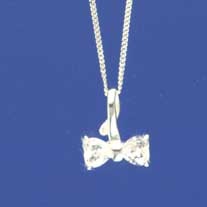 SPC CZ SET BOWTIE PENDANT