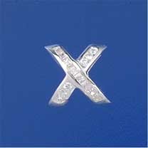 SPC CHANNEL SET CZ CROSS SLIDER PENDANT