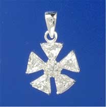 SPC TRIANGULAR CZ'S FLOWER PENDANT     =