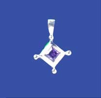SPC DIAMOND SHAPE PURPLE CZ FANCY PEND