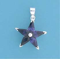 SPC PURPLE CZ 5 POINT STAR PENDANT     =