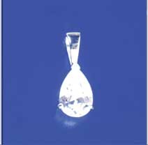 SPC 12mm TEARDROP BLUE/WHITE STONE PEND