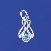 SPC 5mm BLUE TOPAZ FANCY PENDANT