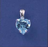 SPC 11mm BLUE STONE HEART PENDANT      =