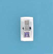 SPC SQUARE AMETHYST CURVED PENDANT