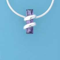 SPC 14x4mm BAGETTE AMCZ WIRE WRAP PEND =
