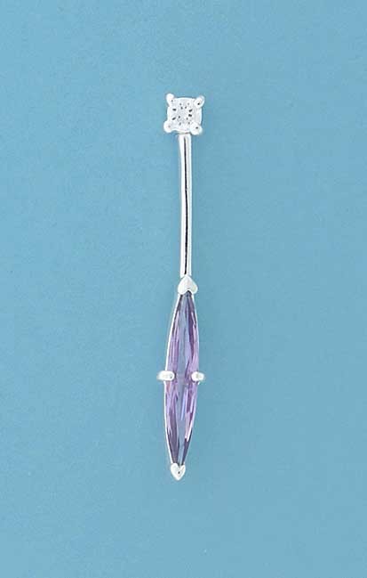 SPC MARQUIS PURPLE CZ BAR DROP PENDANT =