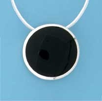 SPC 30mm ROUND ONYX SLIDER PENDANT     =