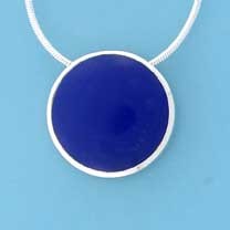 SPC 30mm ROUND LAPIS SLIDER PENDANT    =