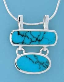 SPC RECT./OVAL FANCY TURQUOISE PENDANT =