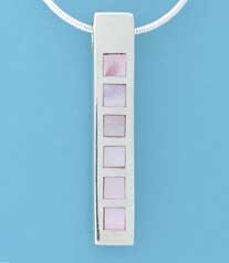 SPC INLAID PINK 35x6mm RECT SLIDER PEND=