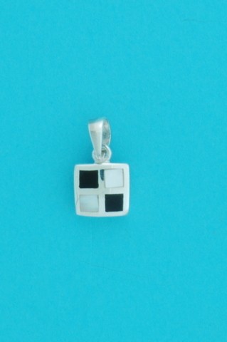 SPC 8x8mm INLAID M.O.P/ONYX SQ.PEND.