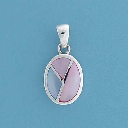 SPC 14x10mm OVAL BLUE/PINK M.O.P PEND. =