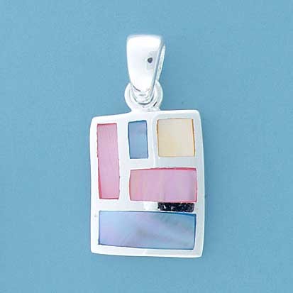 SPC MULTI COL CRAZY PAVING RECT.PENDANT