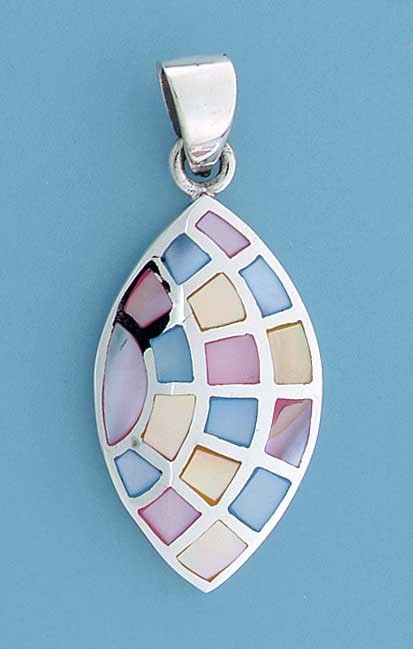 SPC 34mm INLAID M.O.P MARQUIS PENDANT