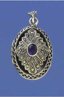 SPC 29x22 AMETHYST SET OVAL MARC.LOCKET