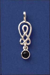 SPC CUTOUT CELTIC PENDANT WITH ONYX DROP