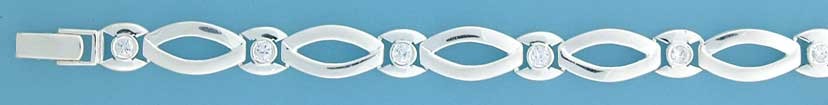SPC MATT/POLISHED CZ SET BRACELET      =
