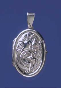 SPC FANCY LOCKET 29x21mm  LADY/FLOWER  =