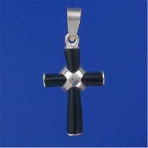 SPC 20x15mm FANCY ONYX CROSS PENDANT