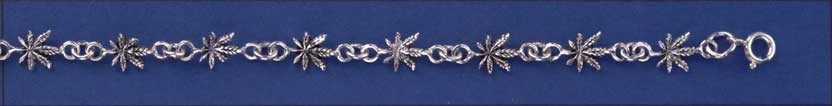 SPC LINKED CANABIS LEAF BRACELET