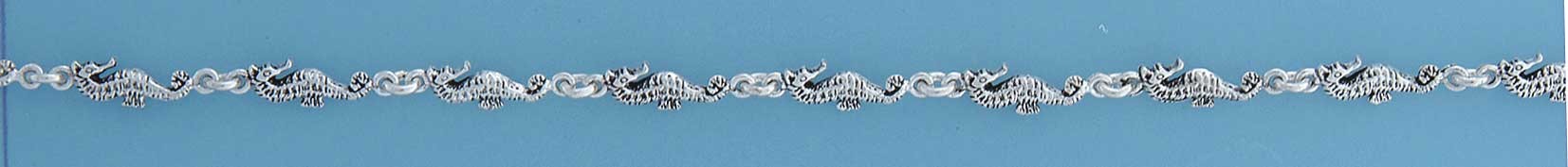SPC LINKED TINY OXIDISED SEAHORSES BRAC.