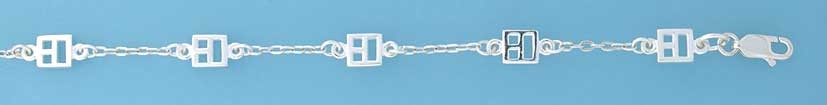 SPC 6mm SQUARE CUTOUT RM CHAIN BRACELET=