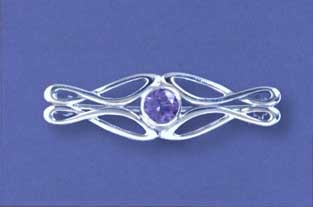 SPC 6mm AMETHYST OPEN WORK BROOCH      =