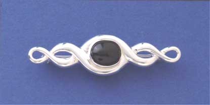 SPC 50mm CELTIC DESIGN OVAL ONYX BROOCH-