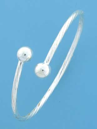 SPC 3mm TWIST WIRE X OVER BALL BANGLE