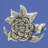 SPC MARCASITE FLOWER BROOCH