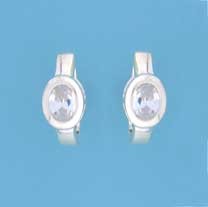 SPC 6x4mm OVAL CZ CAST HINGED HOOPS