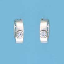 SPC CUTOUT/PLAIN CZ SET HINGED HOOPS   =