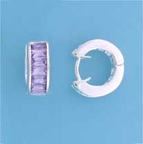 SPC BAGETTE AME-CZ 14x5mm HINGED HOOPS =