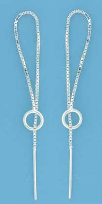 SPC LARIAT BOX CHAIN PULL-THRU EARRING =