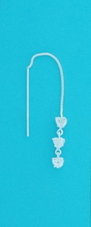 SPC 3 HEART CZS PULL-THRU EARRINGS     =