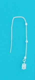 SPC 6x4mm OVAL CZ PULL-THRU EARRINGS   =