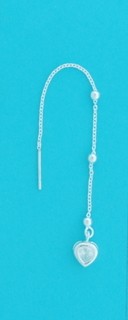 SPC HEART CZ PULL-THRU EARRINGS        =