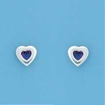 SPC 4mm HEART AMETHYST/7mm HEART STUD  =