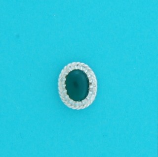 SPC 7X5mm GREEN AGATE STUDS