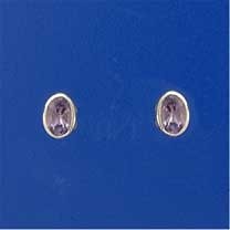 SPC 7x5mm OVAL AMETHYST RUBSET STUDS   =