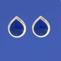 SPC ROPE EDGE 9x11 LAPIS TEARDROP STUD