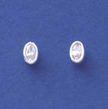 SPC 7x5mm RUBSET OVAL CZ STUDS         =