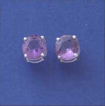 SPC 8mm ROUND AMETHYST STUD
