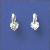 SPC 6mm CLIP SET HEART CZ FANCY STUDS  =