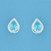SPC 7mm BLUE STONE TEARDROP STUDS      =