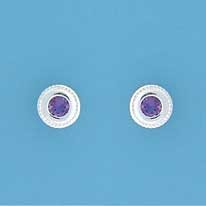 SPC TWIST WIRE EDGE 4mm PURPLE STUDS   =